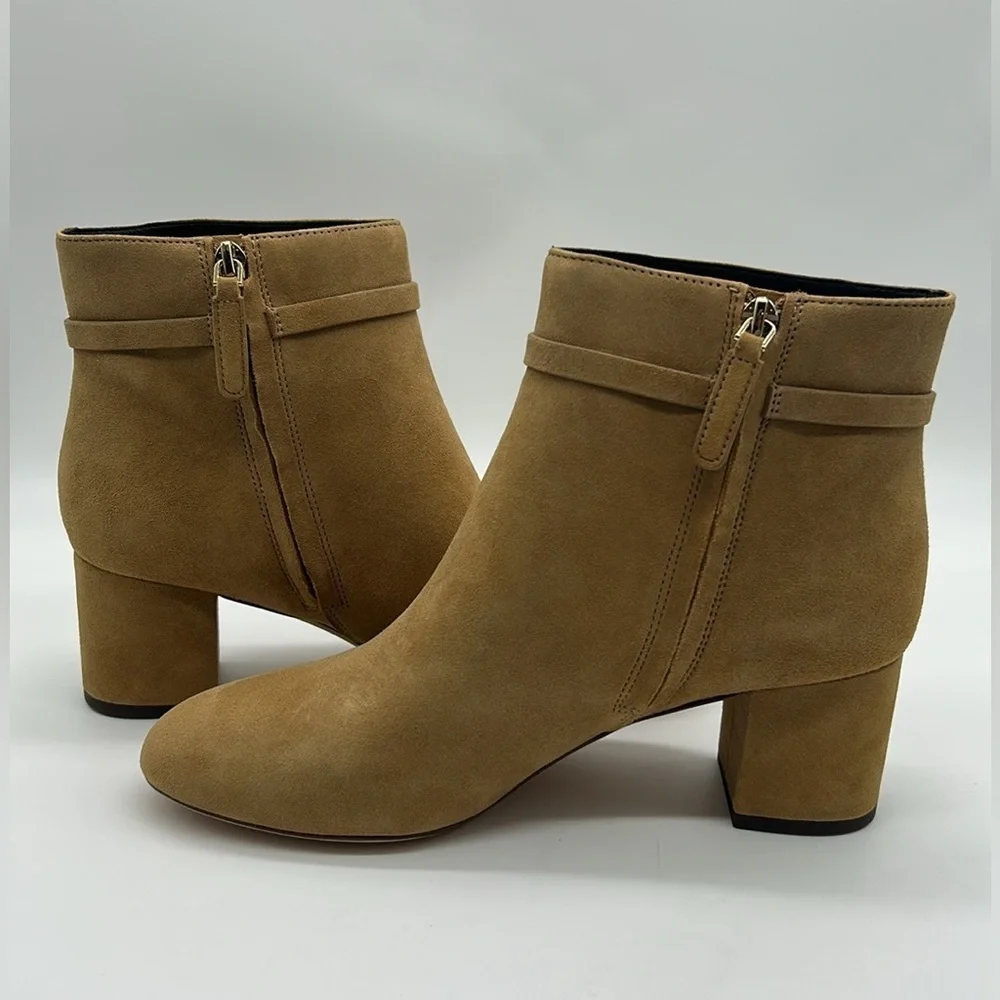 Kate Spade New York Knott Mid Boot Tan Suede Ankle Boots Women’s US 8B NWB